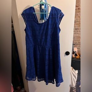 Target Xhilaration Blue Lace A-Line Dress